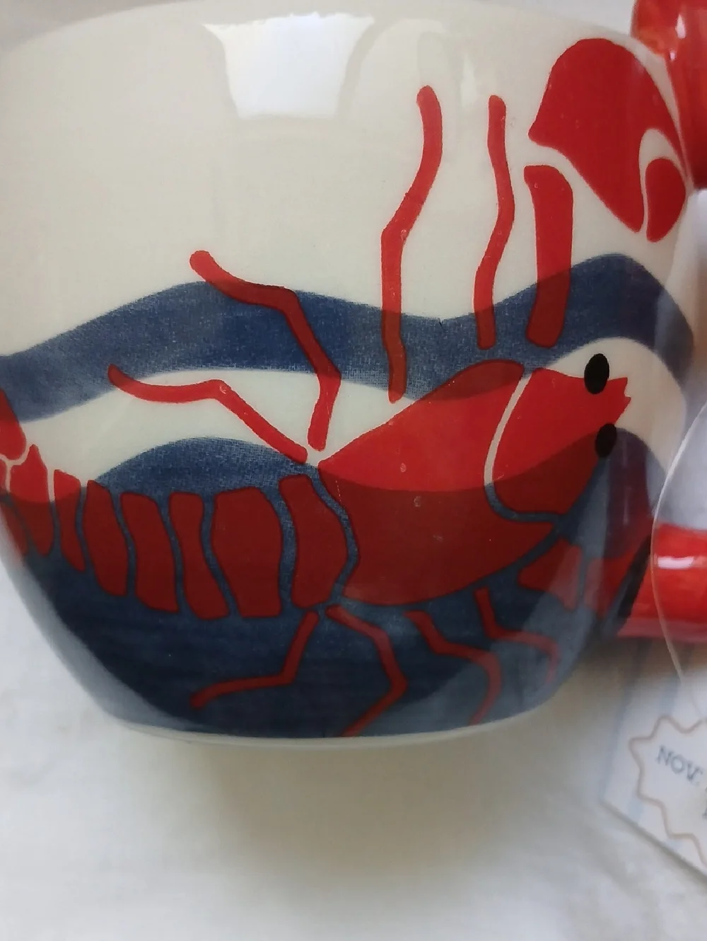 Target Bullseye Novelty Mug - Lobster Claw Handle Red-White-Blue New